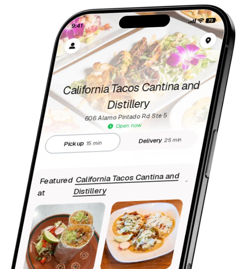California Tacos Cantina and Distillery app preview